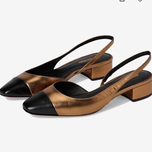 Veronica Beard Cecile sling gold black Women's Shoes sz9